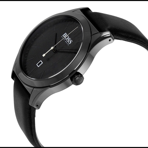 Men’s Hugo Boss Black Dial Leather Watch New - Picture 3 of 5
